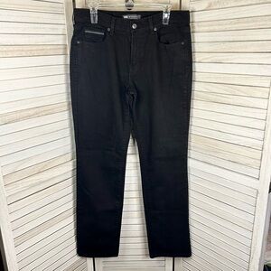 Levi’s Women’s 505 Mid Rise Straight Leg Silver Pocket Black Denim Jeans 12 Long